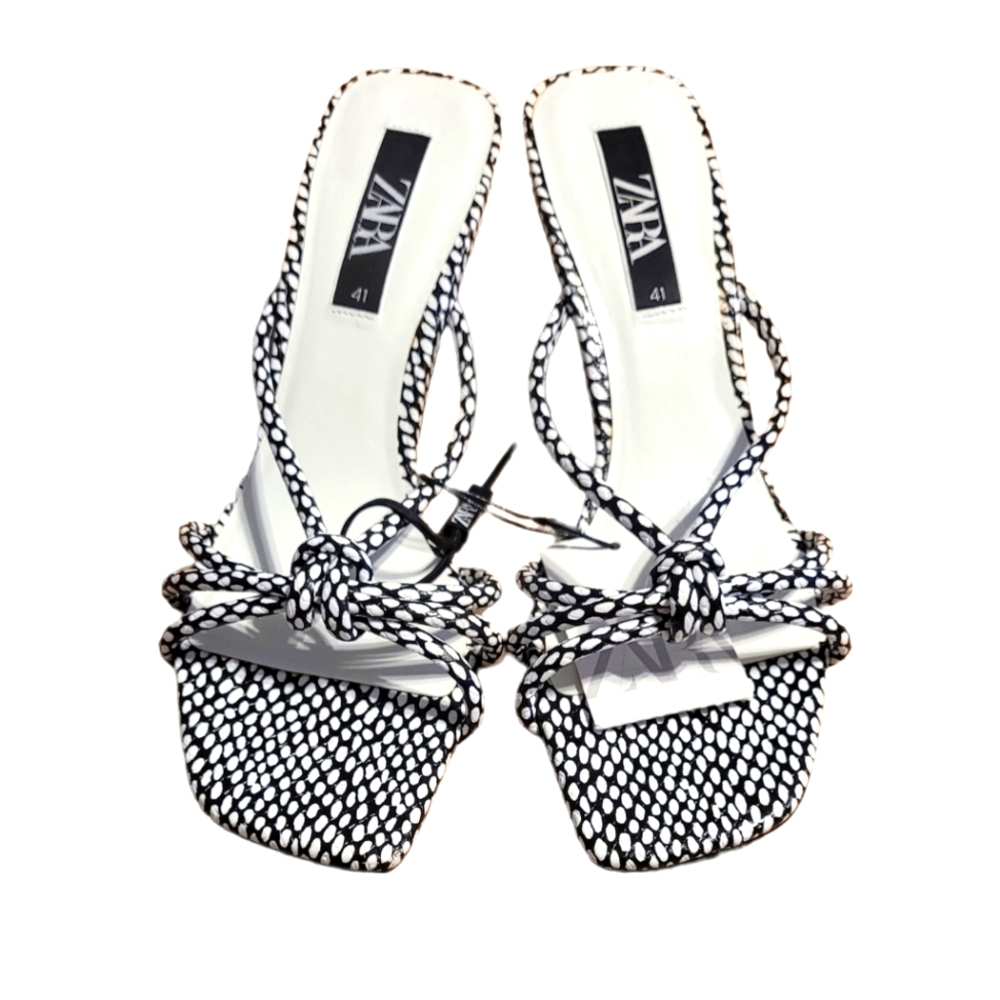 Zara Strappy Knot Sandal Heels